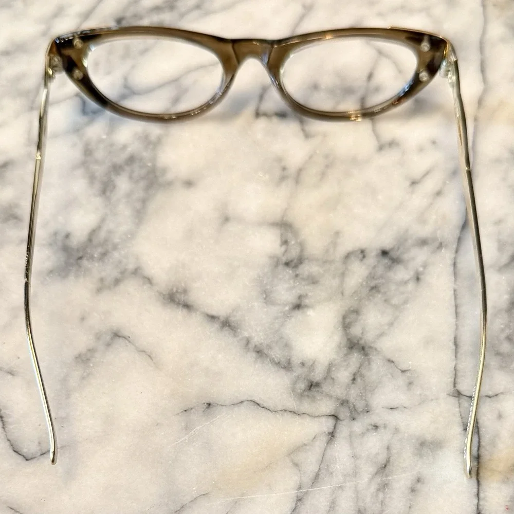 NEW! 50s VTG Universal MCM Cat Eye Women Eyeglass Frames Eye Glasses Brown Gold